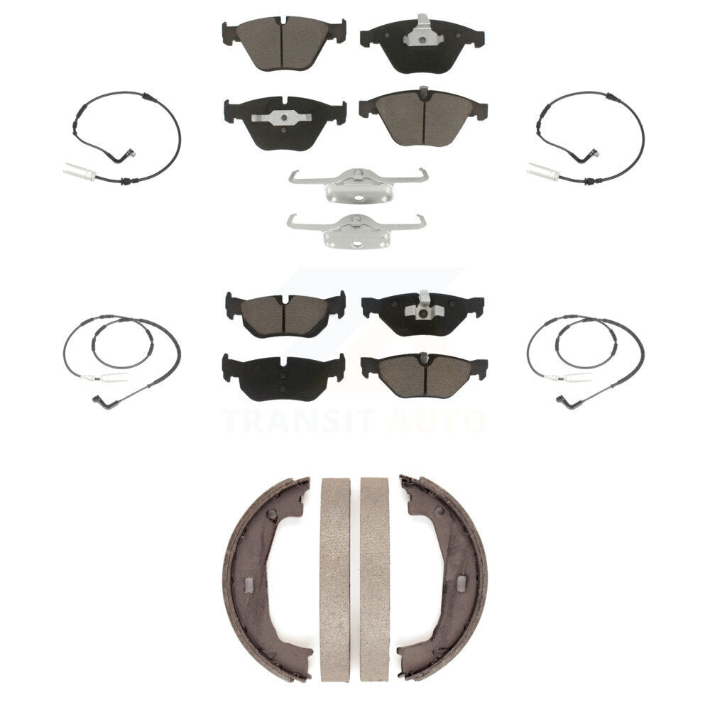 Ceramic Disc Brake Pads And Wear Sensors Front Rear Kit (7Pc) For BMW 328i 323i