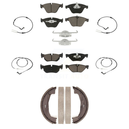 Ceramic Disc Brake Pads And Wear Sensors Front Rear Kit (7Pc) For BMW 328i 323i
