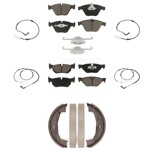 Ceramic Disc Brake Pads And Wear Sensors Front Rear Kit (7Pc) For BMW 328i 323i