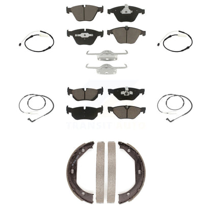 Ceramic Disc Brake Pads And Wear Sensors Front Rear Kit (7Pc) For BMW 328i