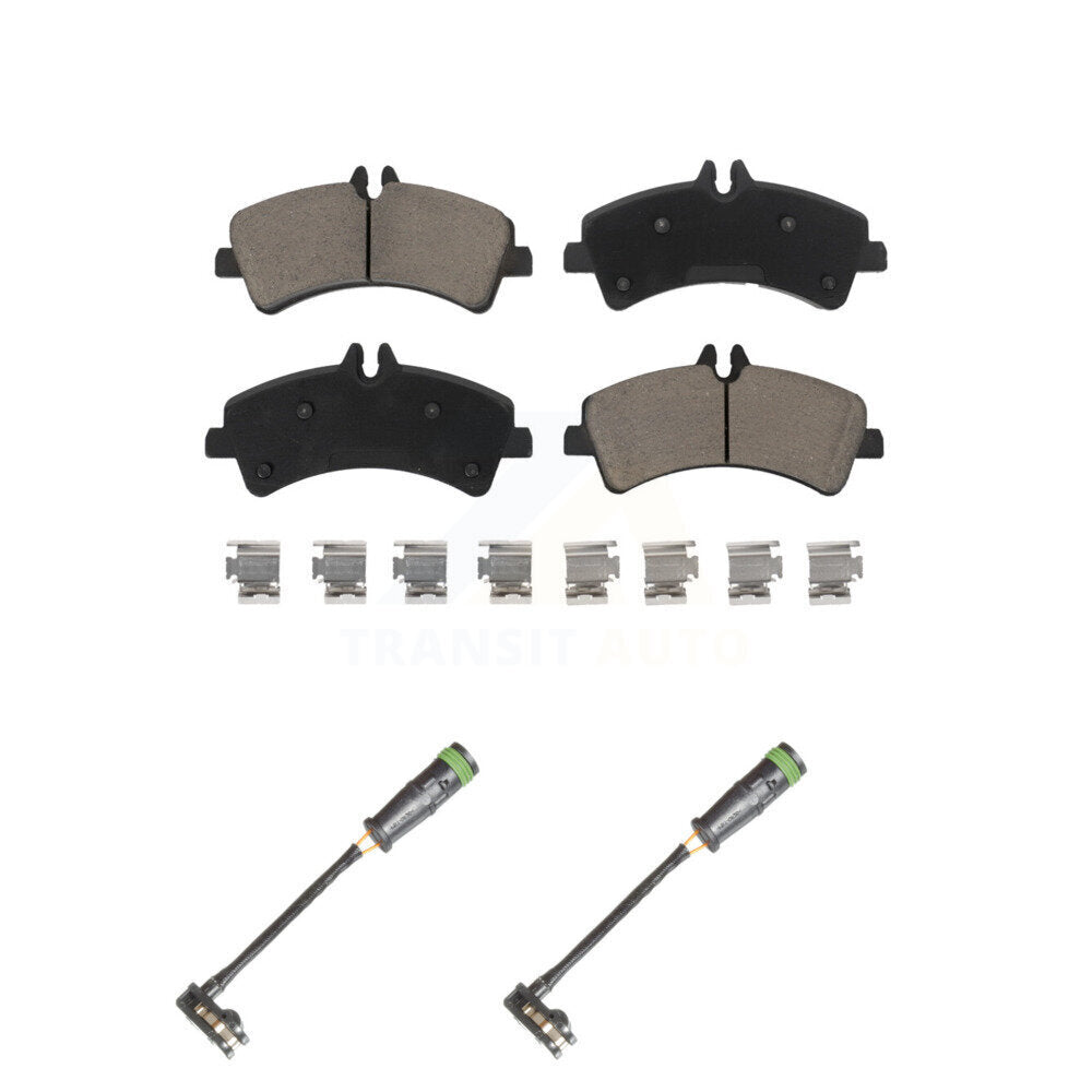 Ceramic Disc Brake Pads And Wear Sensors Rear Kit For Freightliner Sprinter 3500