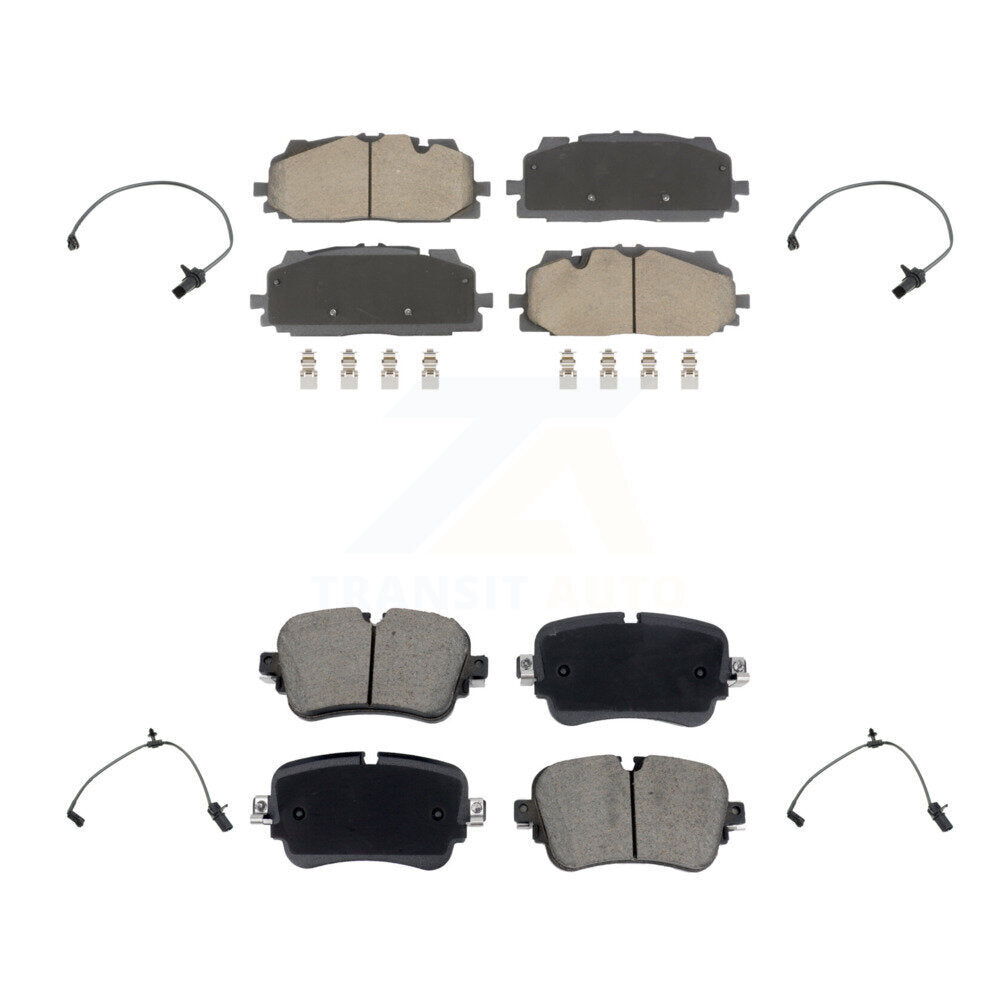 Ceramic Disc Brake Pads And Wear Sensor Front Rear Kit For Audi Q7 Q8 A8 Quattro