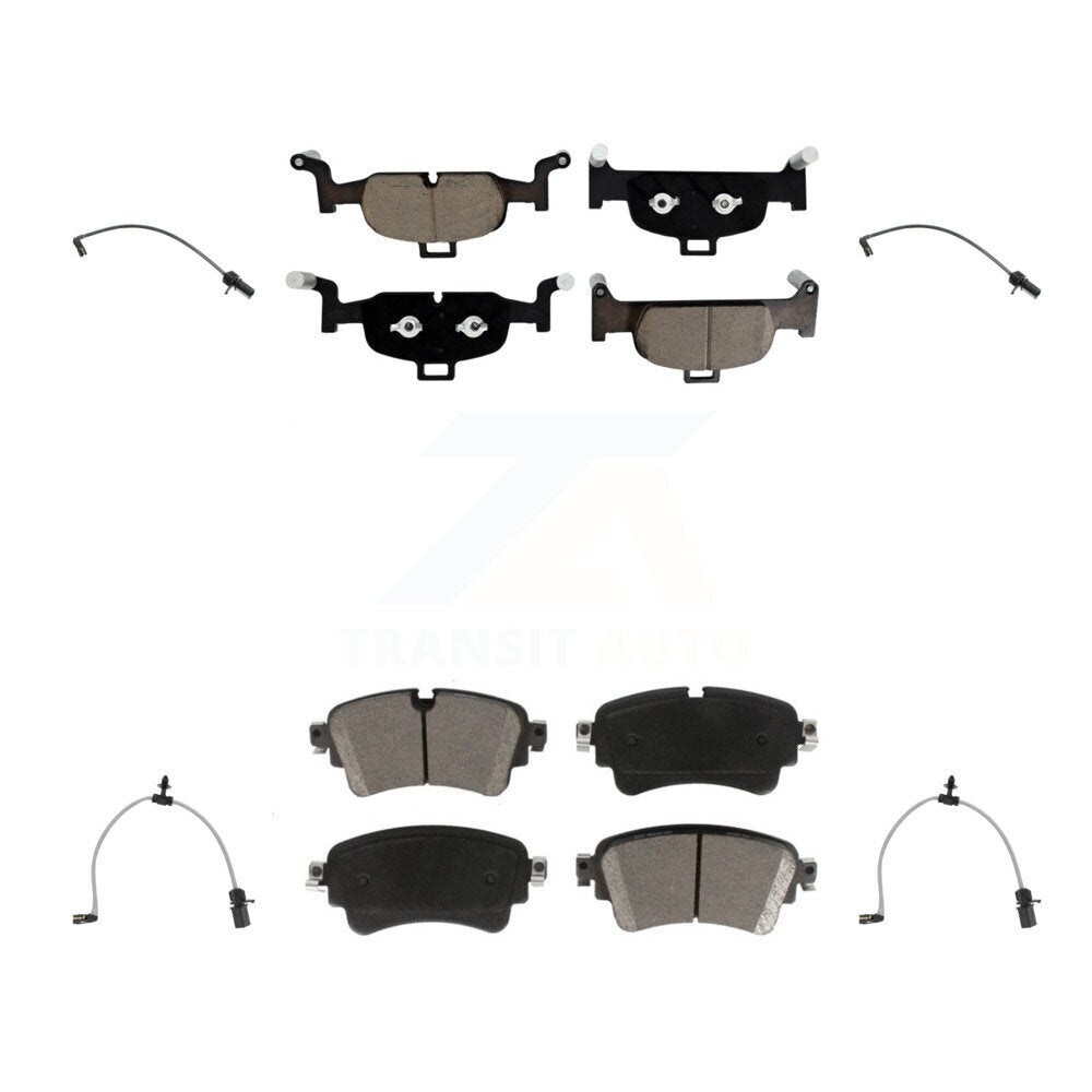 Ceramic Disc Brake Pads And Wear Sensors Front Rear Kit For Audi A6 Quattro 2.0L