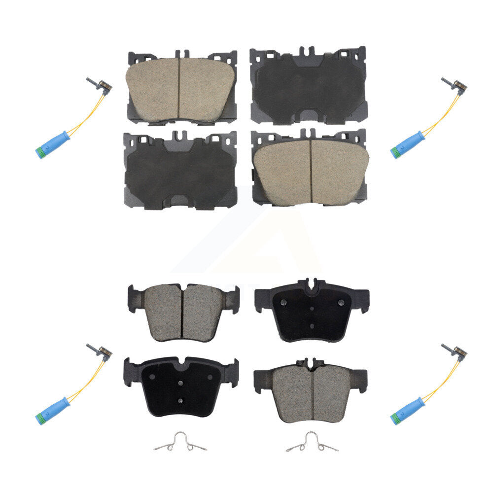 Ceramic Brake Pads & Wear Sensor Front Rear Kit For Mercedes-Benz GLC300 C43 AMG