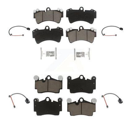Ceramic Disc Brake Pads & Wear Sensor Front Rear Kit For Audi Q7 Porsche Cayenne