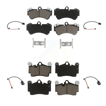 Ceramic Disc Brake Pads And Wear Sensors Front Rear Kit For Porsche Cayenne