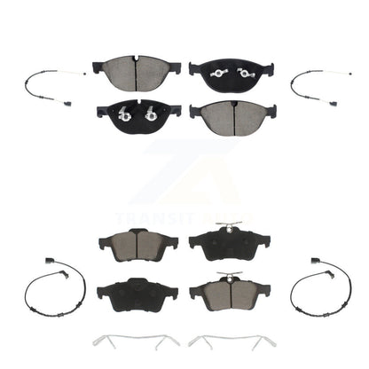 Ceramic Disc Brake Pads And Wear Sensors Front Rear Kit For Jaguar XJ
