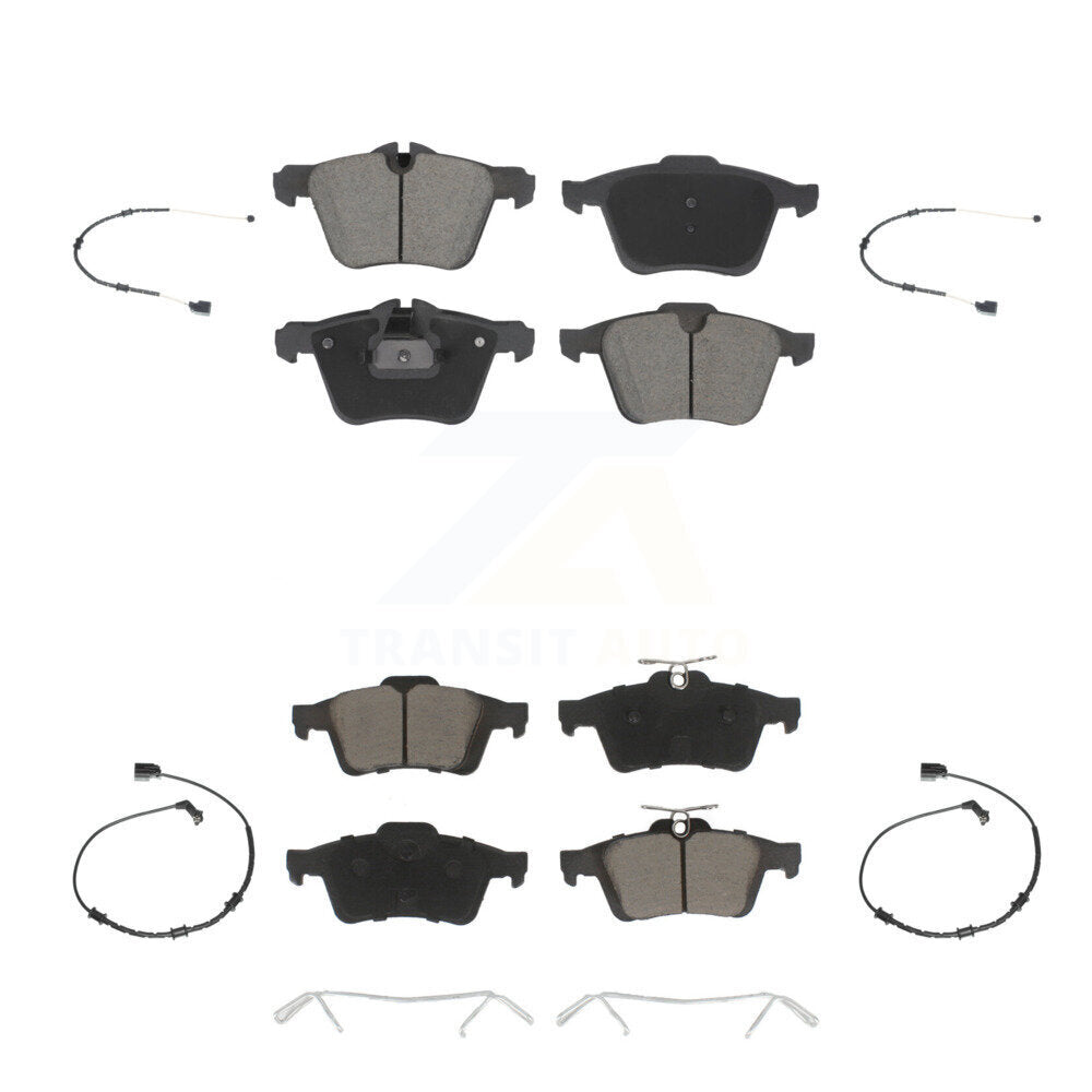 Ceramic Disc Brake Pads And Wear Sensors Front Rear Kit For Jaguar XJ
