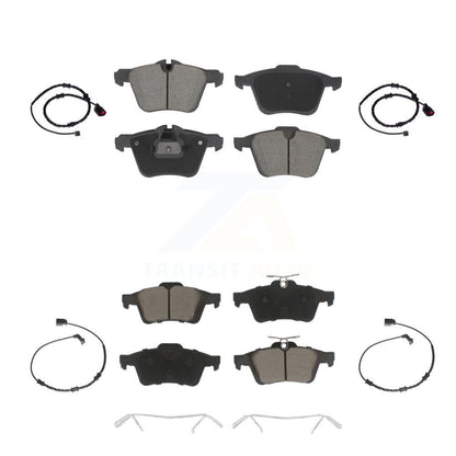 Ceramic Disc Brake Pads And Wear Sensors Front Rear Kit For Jaguar XJ