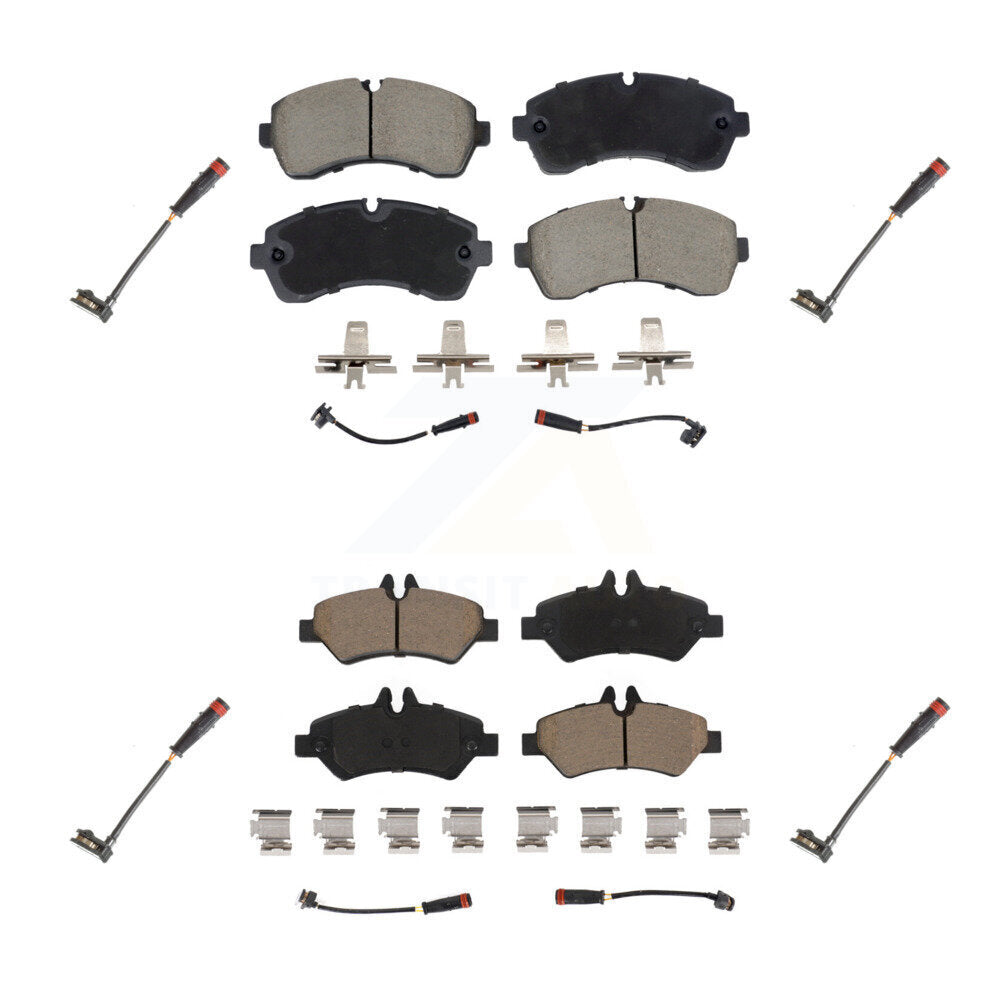 Ceramic Brake Pads Extra Wear Sensor Front Rear Kit For Dodge Sprinter 3500 3.0L