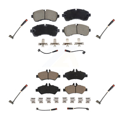 Ceramic Brake Pads Extra Wear Sensor Front Rear Kit For Dodge Sprinter 3500 3.0L