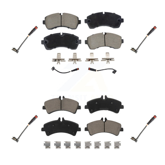 Ceramic Brake Pads Extra Wear Sensor Front Rear Kit For Dodge Sprinter 3500 3.0L