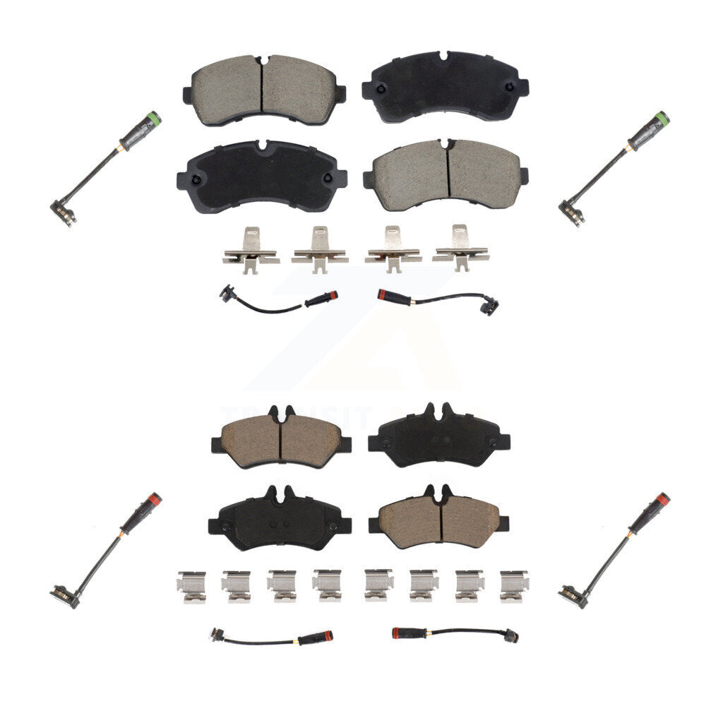 Ceramic Disc Brake Pads And Extra Wear Sensors Front Rear Kit For