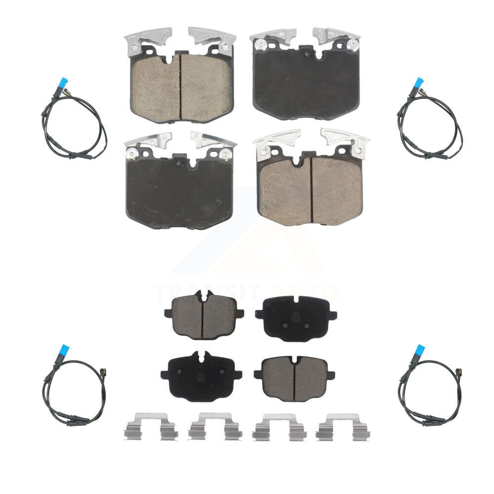 Ceramic Disc Brake Pads And Wear Sensors Front Rear Kit For BMW X3