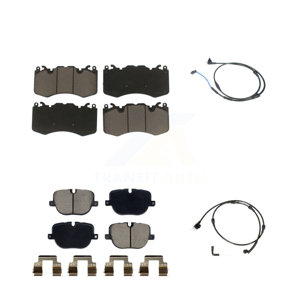 Ceramic Disc Brake Pad And Wear Sensor Front Rear Kit For Land Rover Range Sport