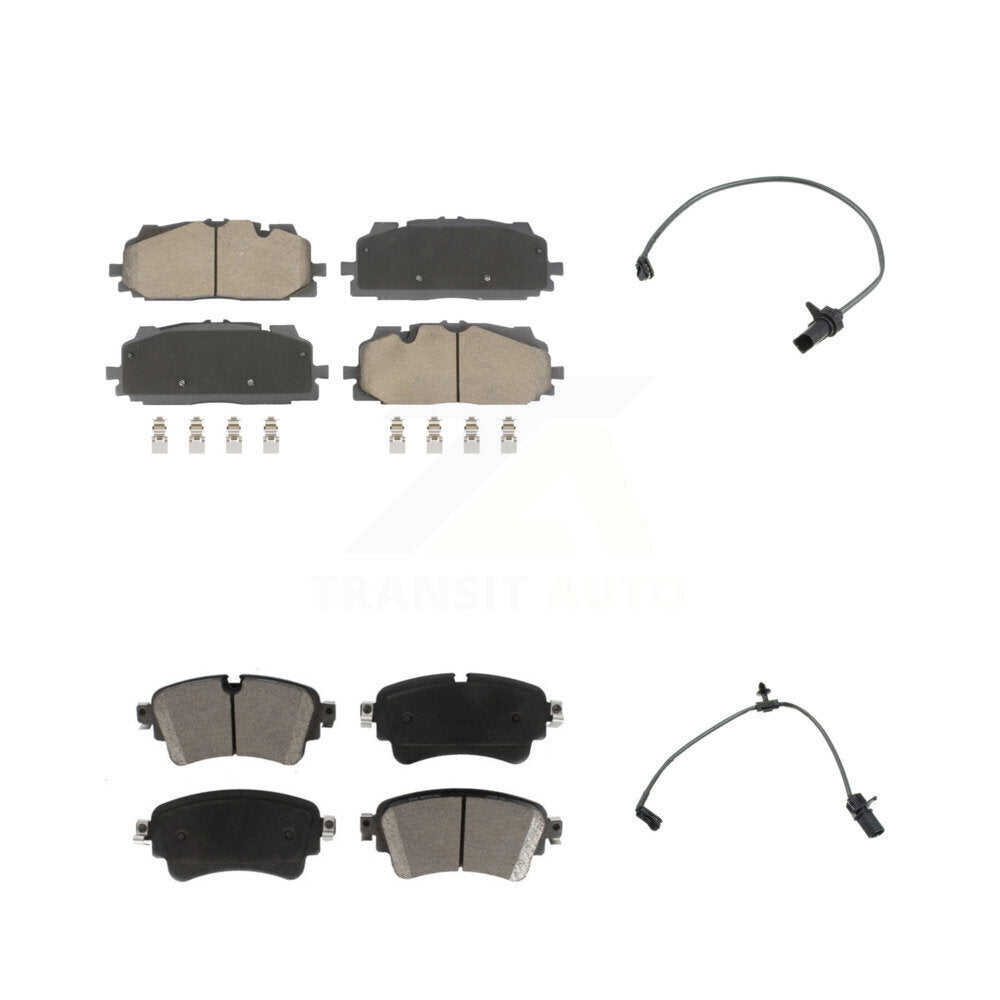 Ceramic Disc Brake Pads And Wear Sensors Front Rear Kit For Audi S5 Sportback S4