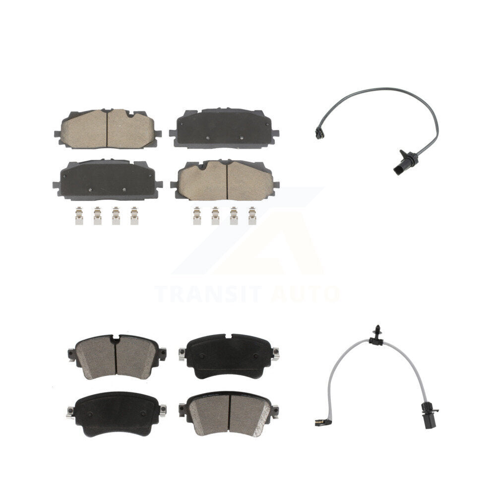 Ceramic Brake Pads & Wear Sensor Front Rear Kit For Audi A6 Quattro A7 Sportback