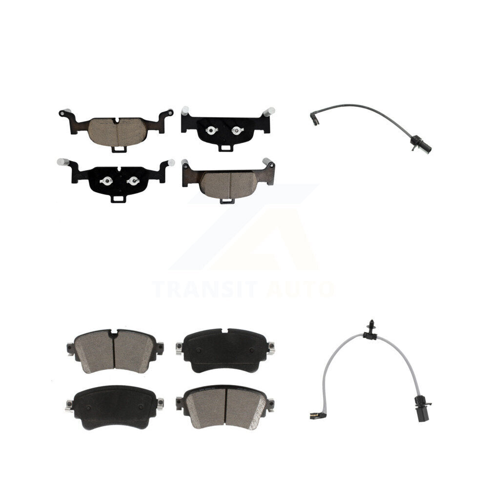 Ceramic Disc Brake Pads And Wear Sensors Front Rear Kit For Audi A6 Quattro 2.0L