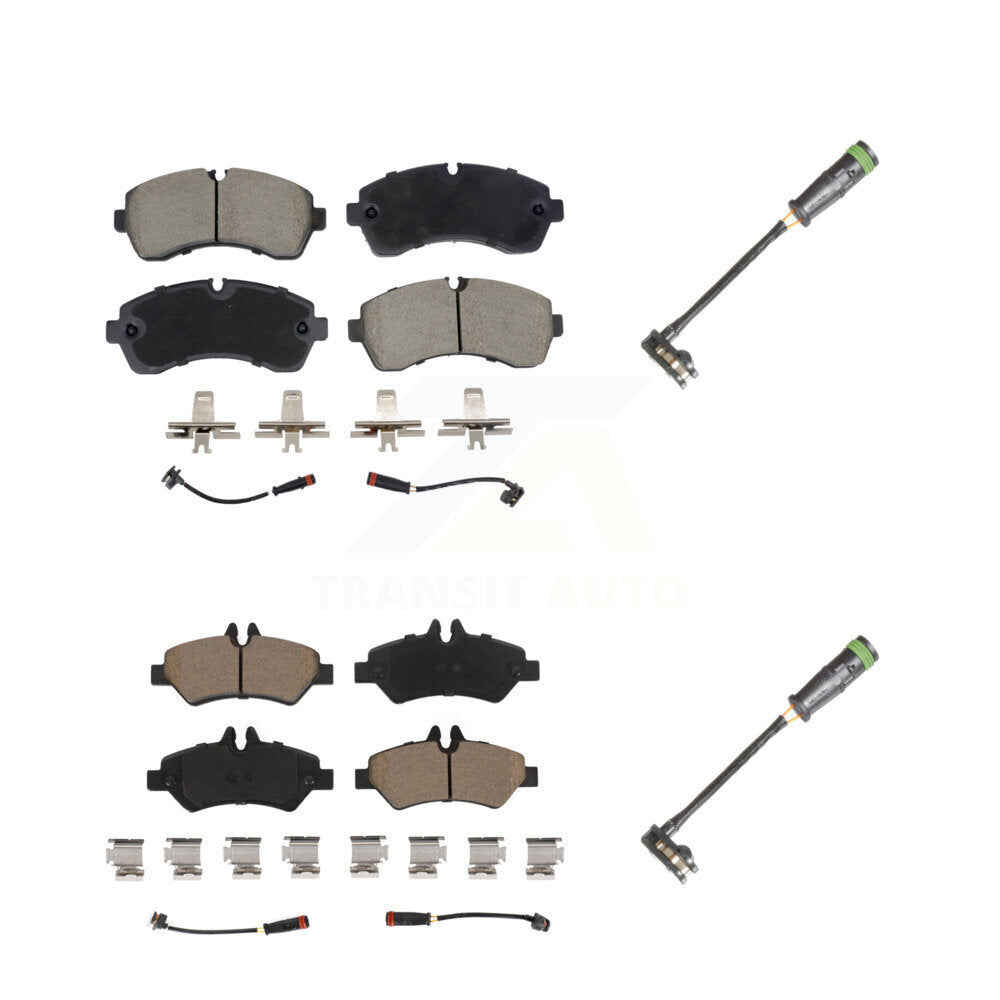 Ceramic Disc Brake Pads And Extra Wear Sensors Front Rear Kit For