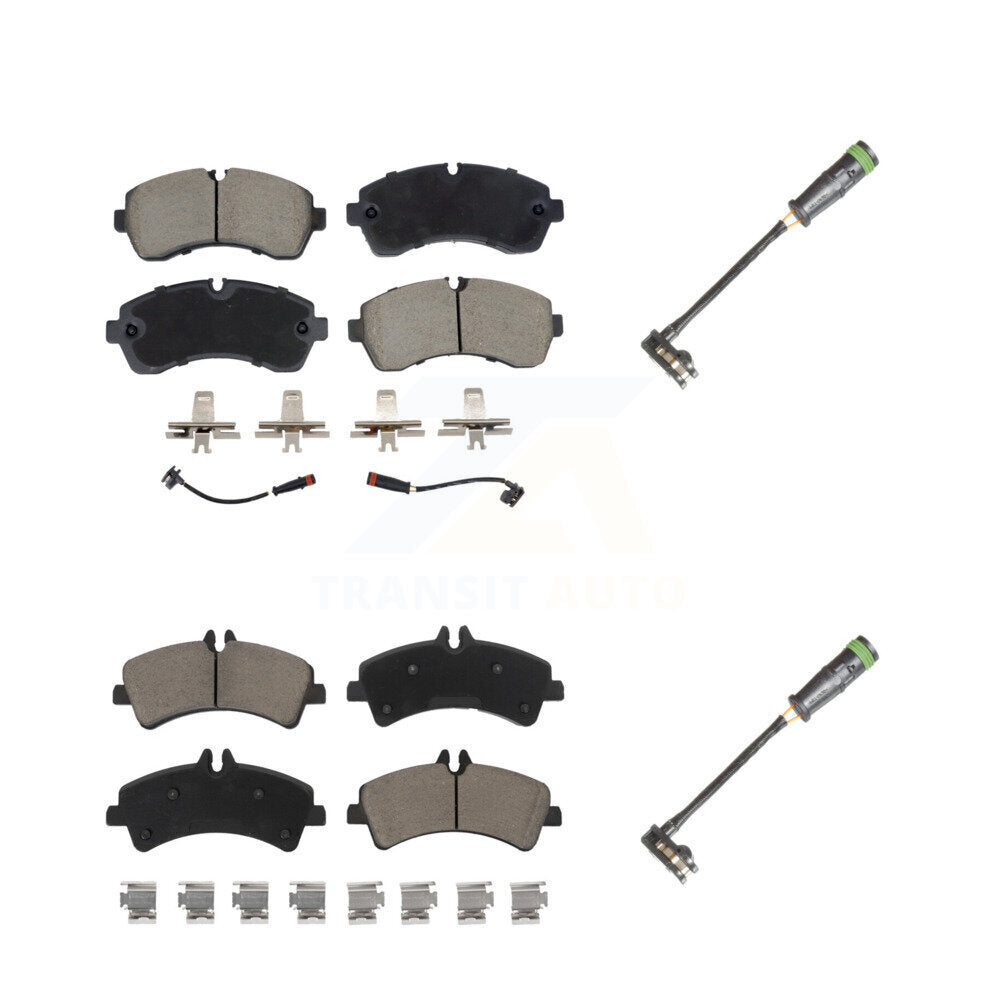 Ceramic Disc Brake Pads And Extra Wear Sensors Front Rear Kit For