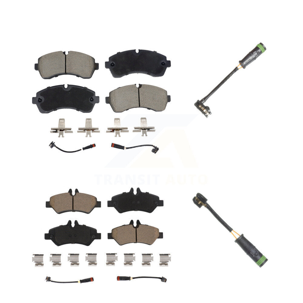 Ceramic Disc Brake Pads And Extra Wear Sensors Front Rear Kit For