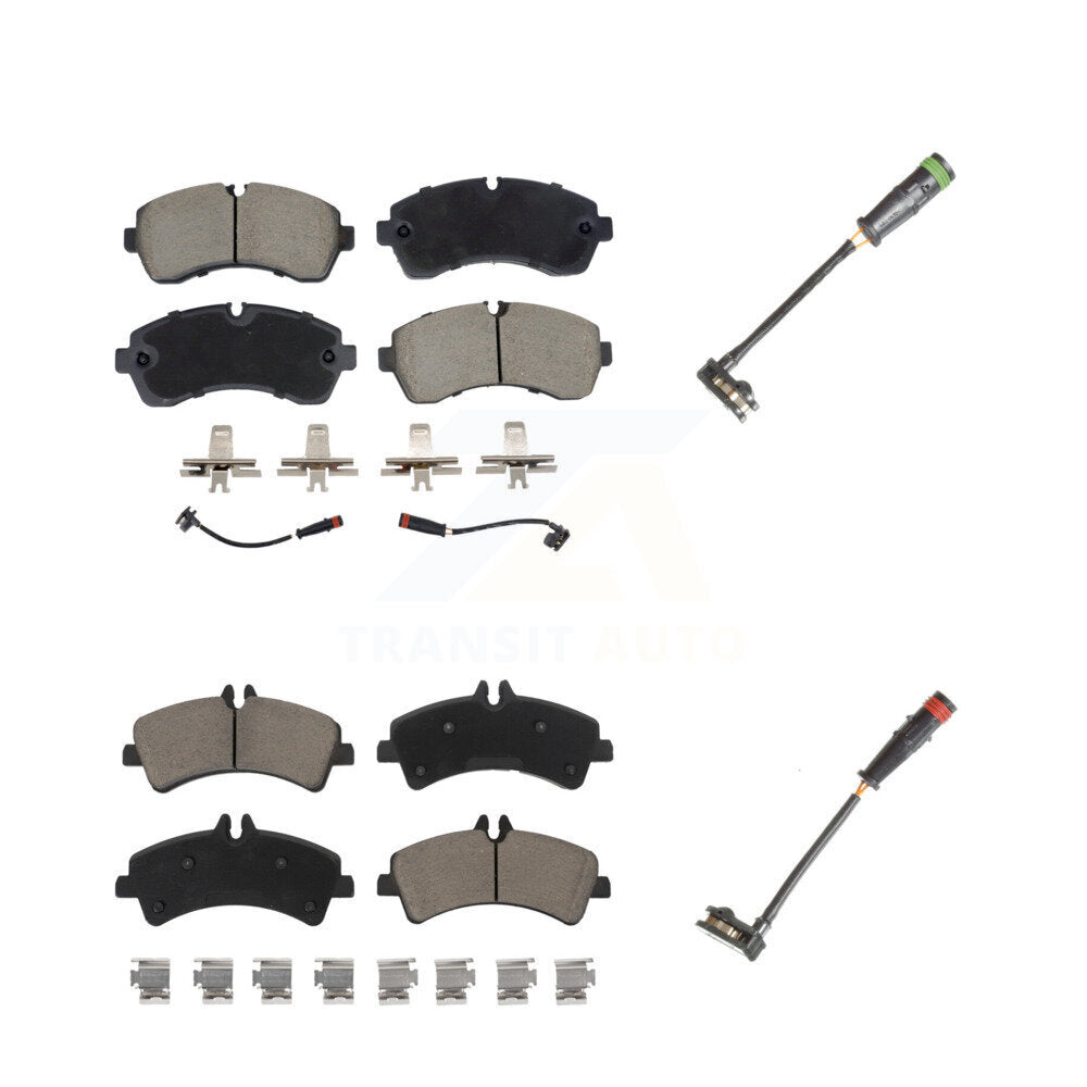 Ceramic Disc Brake Pads And Extra Wear Sensors Front Rear Kit For