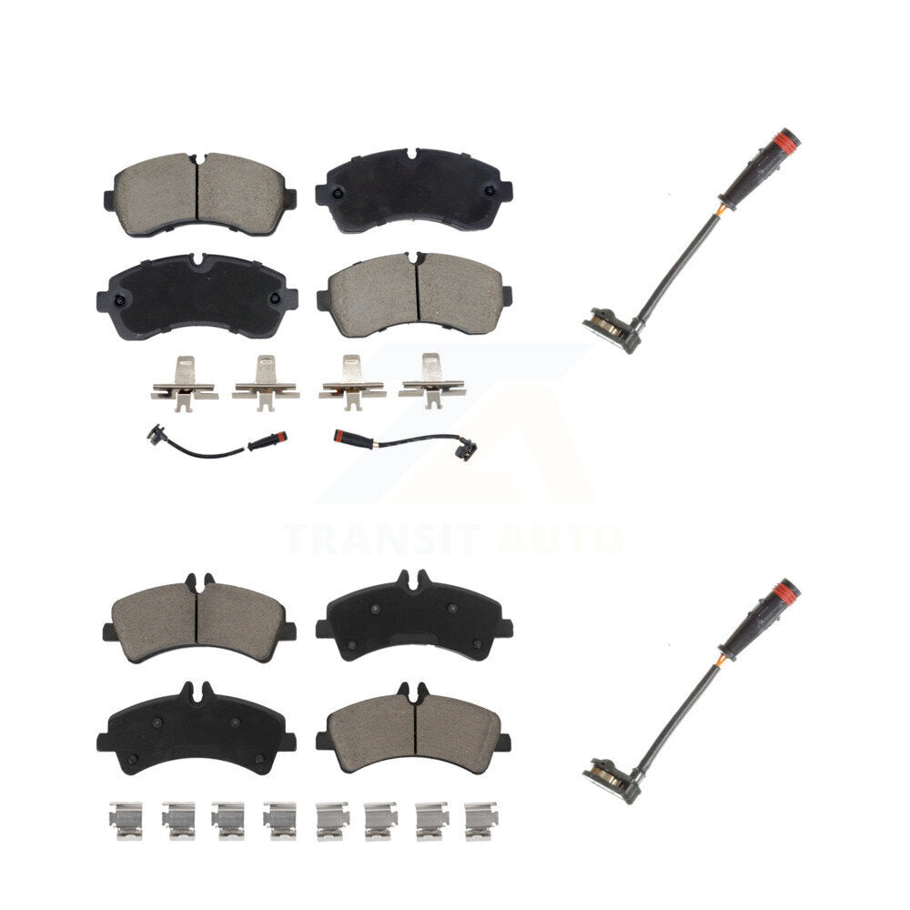 Ceramic Brake Pads Extra Wear Sensor Front Rear Kit For Dodge Sprinter 3500 3.0L