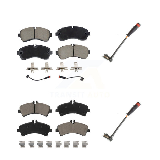 Ceramic Brake Pads Extra Wear Sensor Front Rear Kit For Dodge Sprinter 3500 3.0L