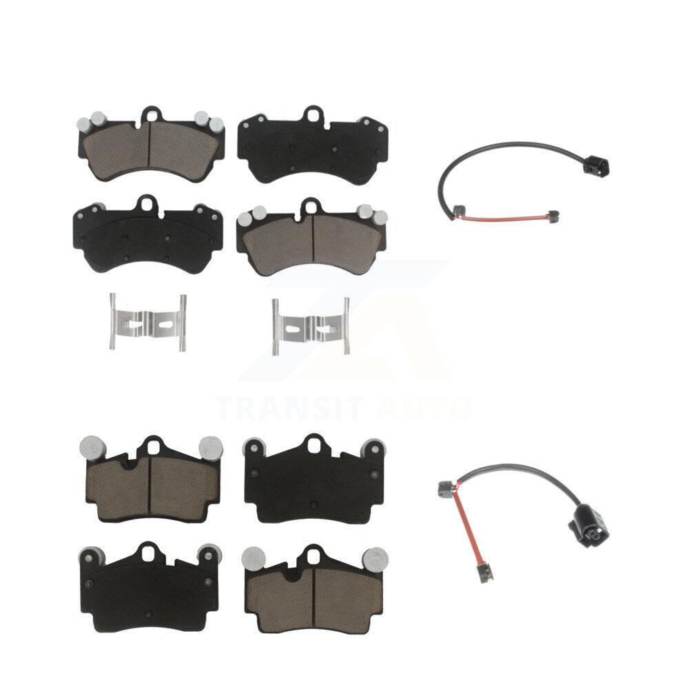 Ceramic Disc Brake Pads And Wear Sensors Front Rear Kit For Porsche Cayenne