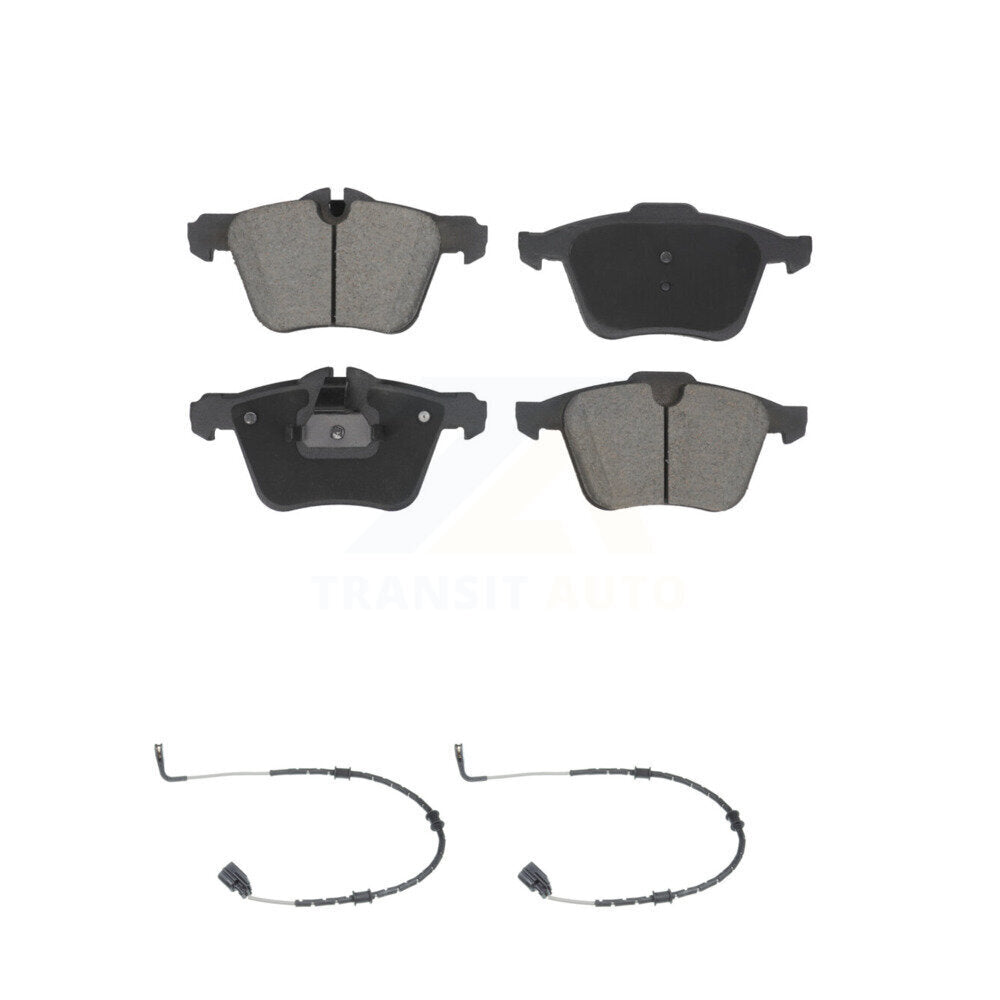 Ceramic Disc Brake Pads And Wear Sensor Pairs Front Kit For Jaguar XF XJ