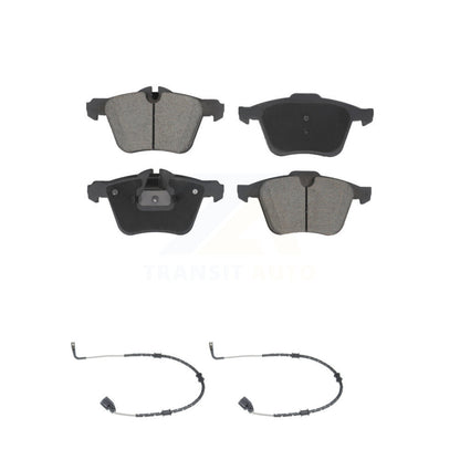 Ceramic Disc Brake Pads And Wear Sensor Pairs Front Kit For Jaguar XF XJ