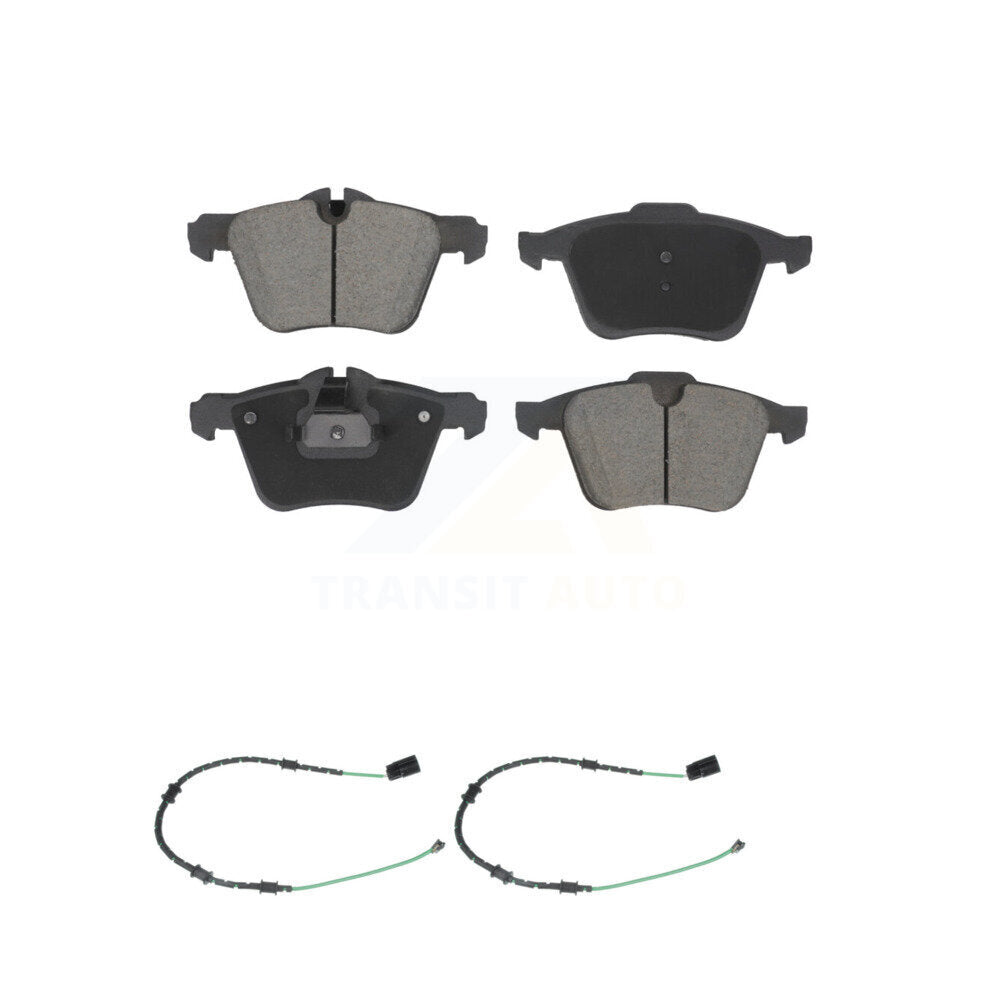 Ceramic Disc Brake Pad & Wear Sensor Pair Front Kit For 2013-2015 Jaguar XF 3.0L