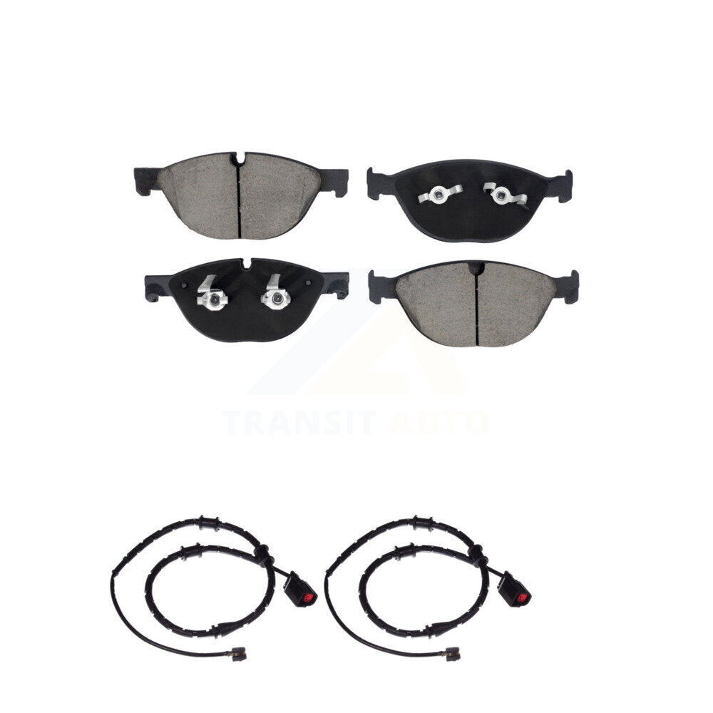 Ceramic Disc Brake Pads And Wear Sensor Pairs Front Kit For Jaguar XJ