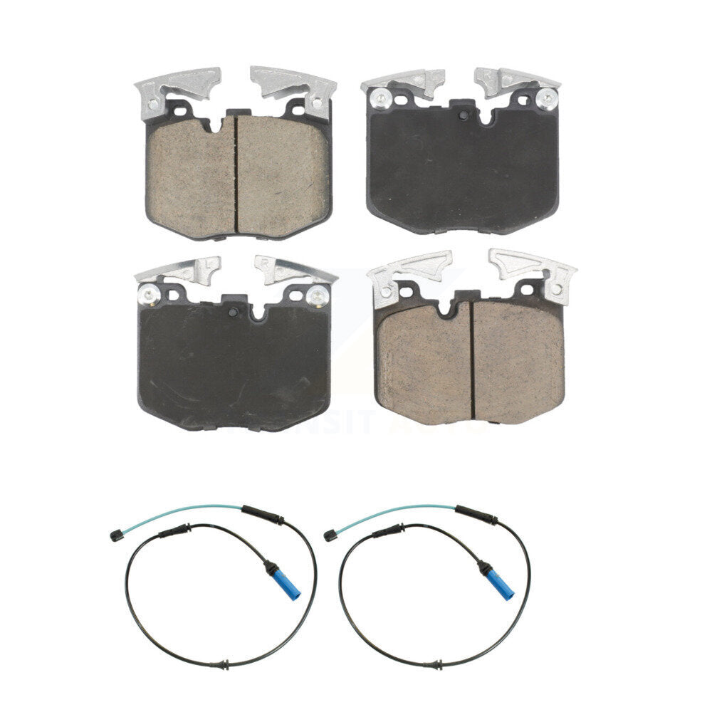 Ceramic Brake Pads Wear Sensor Pair Front Kit For BMW 530i xDrive 540i 530e 640i