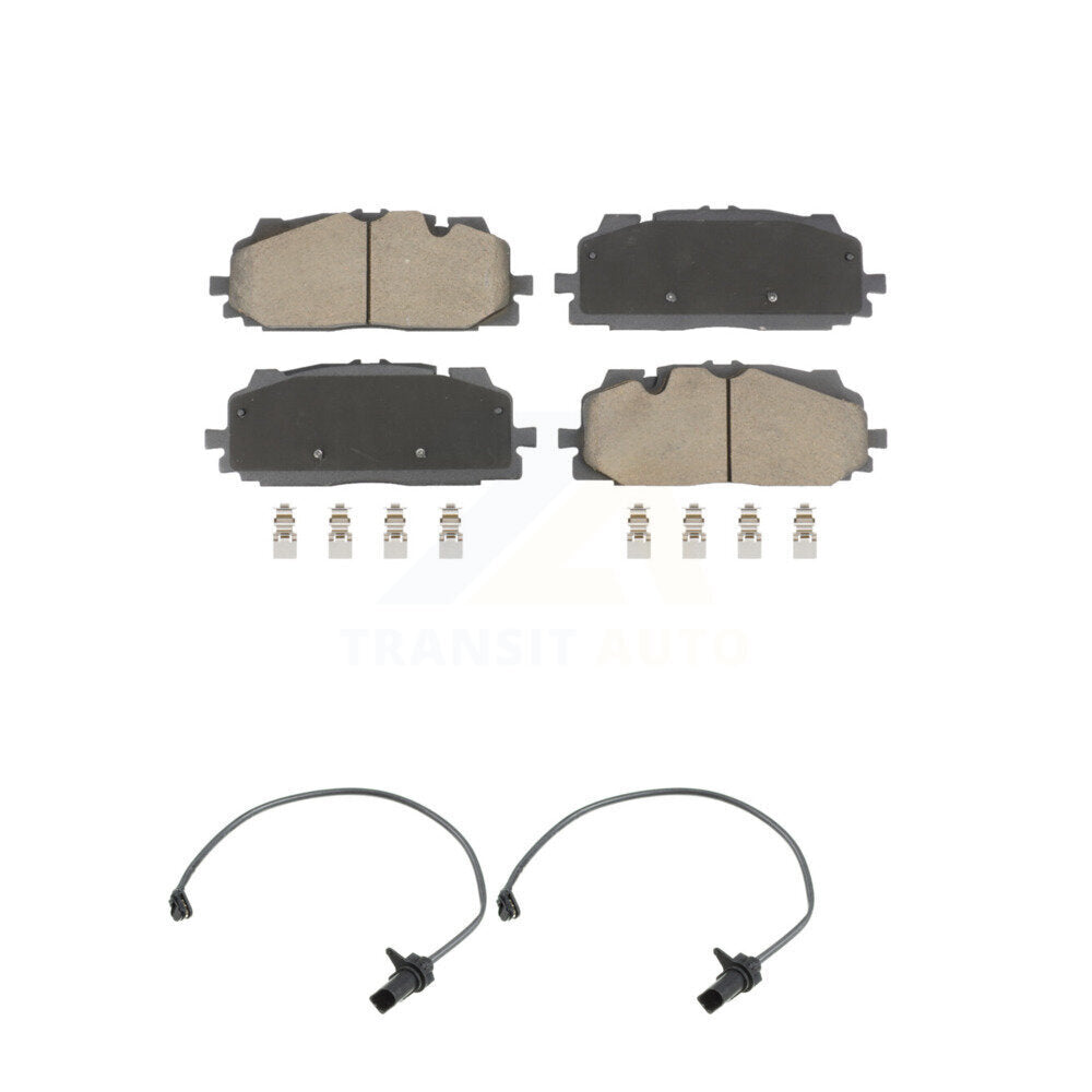 Ceramic Brake Pads Wear Sensor Pair Front Kit For Audi Q7 SQ5 S5 Q8 S4 Sportback