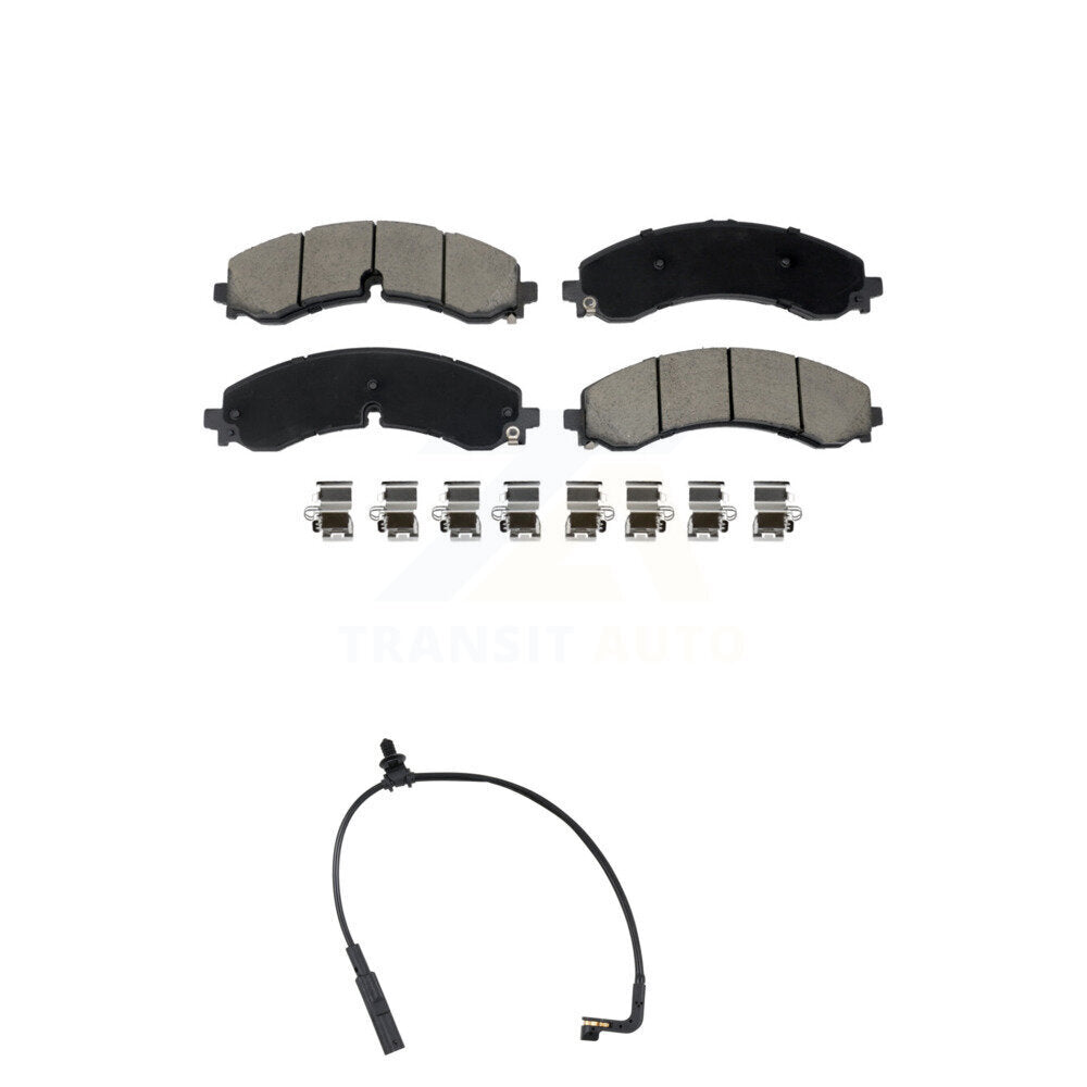 Ceramic Brake Pads & Wear Sensor Front Kit For GMC Chevrolet Sierra 2500 HD 3500