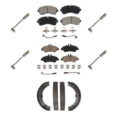Ceramic Disc Brake Pads And Extra Wear Sensors Front Rear Kit For