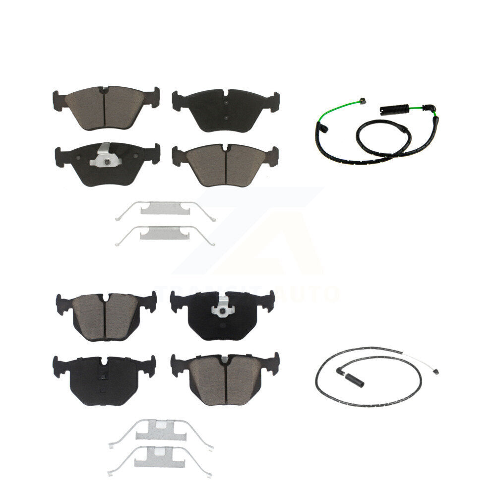 Ceramic Disc Brake Pads And Wear Sensors Front Rear Kit For BMW X3 3.0L