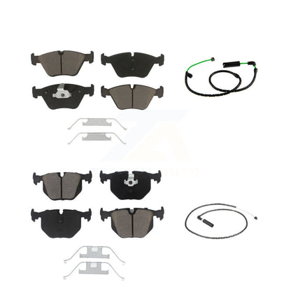 Ceramic Disc Brake Pads And Wear Sensors Front Rear Kit For BMW X3 3.0L