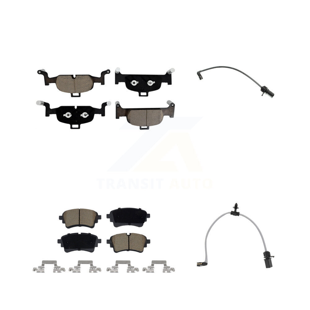 Ceramic Disc Brake Pads And Wear Sensors Front Rear Kit For Audi A6 Quattro 2.0L