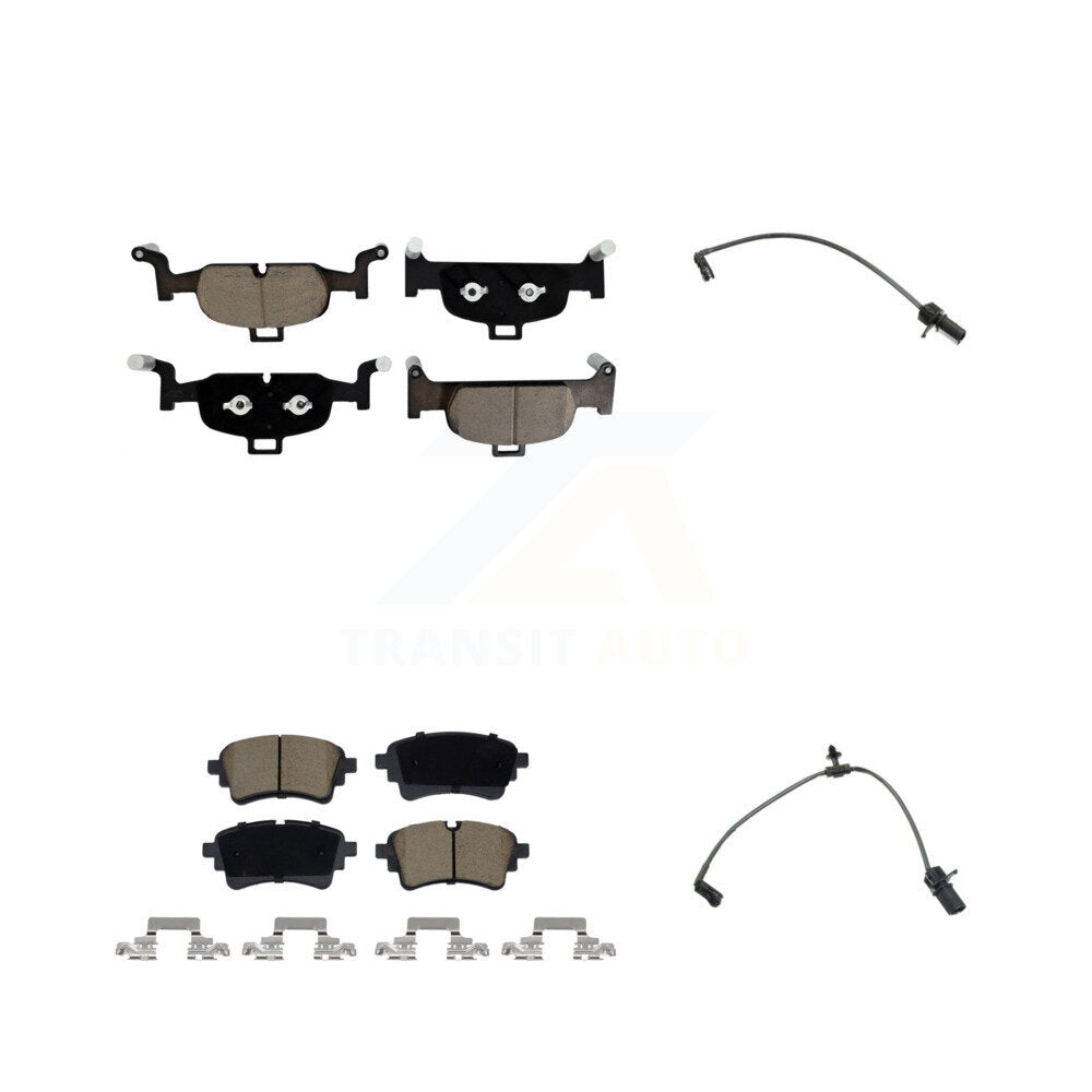 Ceramic Brake Pads & Wear Sensor Front Rear Kit For Audi A5 Sportback A4 Quattro