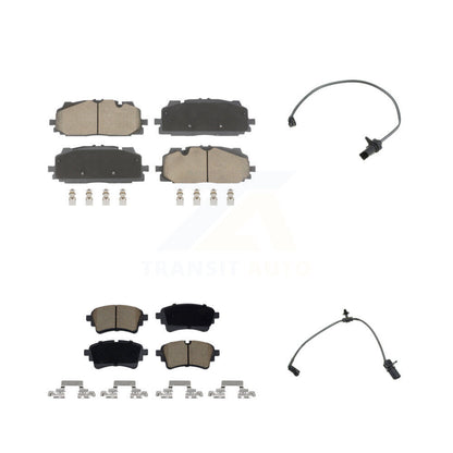 Ceramic Disc Brake Pads And Wear Sensors Front Rear Kit For Audi S5 S4 Sportback