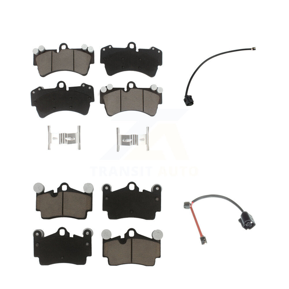Ceramic Disc Brake Pads And Wear Sensors Front Rear Kit For Audi Q7