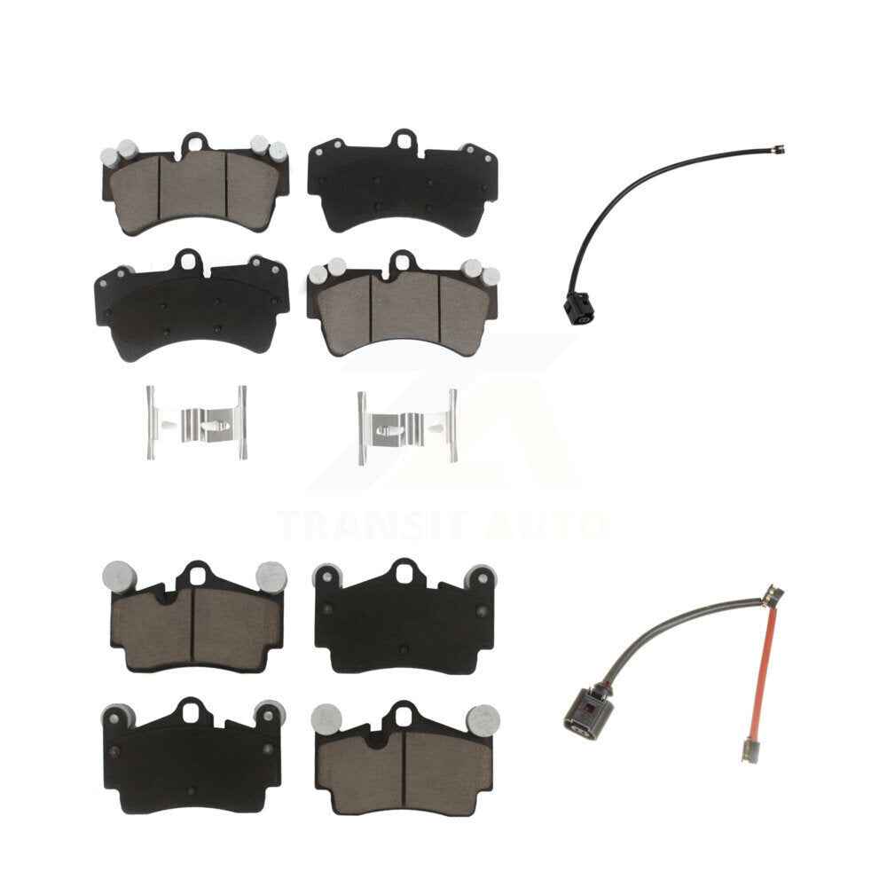 Ceramic Disc Brake Pads And Wear Sensors Front Rear Kit For Audi Q7