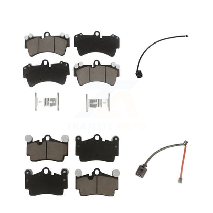 Ceramic Disc Brake Pads And Wear Sensors Front Rear Kit For Audi Q7
