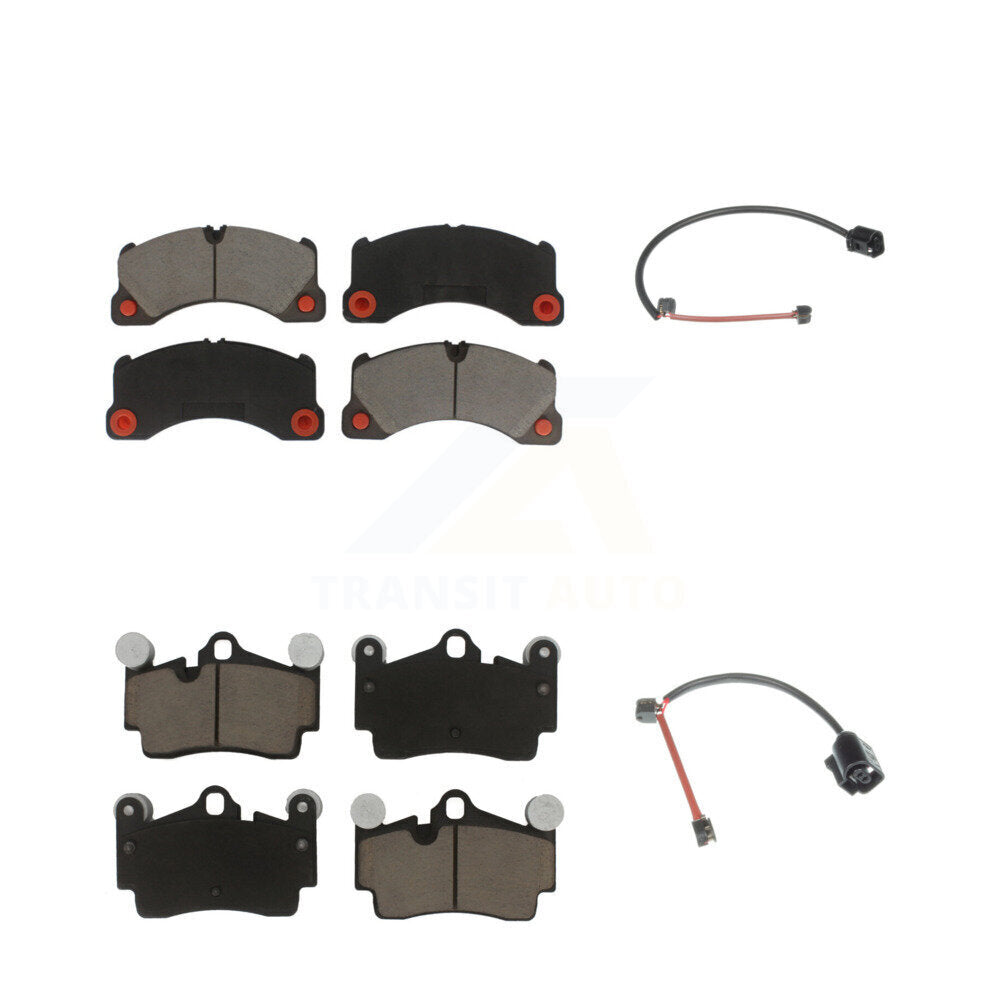 Ceramic Disc Brake Pads And Wear Sensors Front Rear Kit For Porsche Cayenne