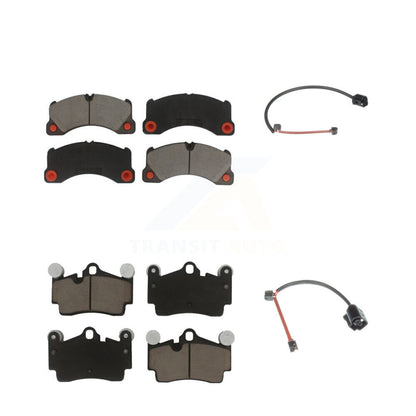 Ceramic Disc Brake Pads And Wear Sensors Front Rear Kit For Porsche Cayenne
