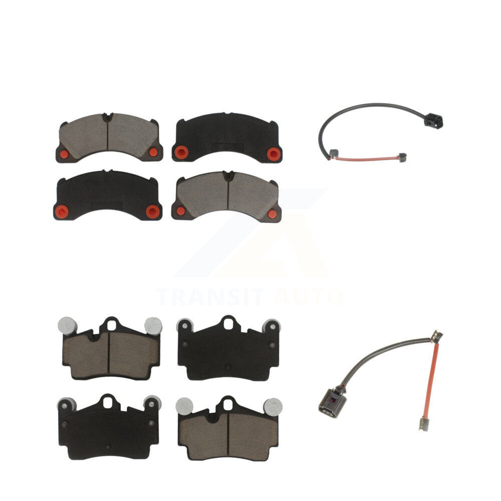 Ceramic Disc Brake Pads And Wear Sensors Front Rear Kit For Porsche Cayenne