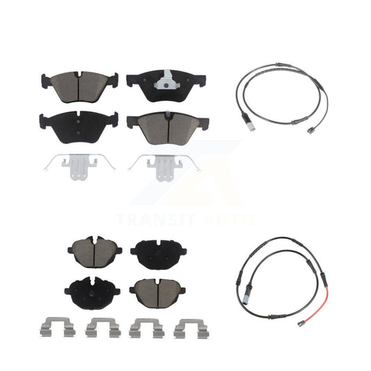 Ceramic Disc Brake Pads And Wear Sensors Front Rear Kit For BMW 528i