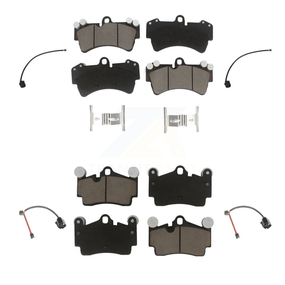 Ceramic Disc Brake Pads And Wear Sensors Front Rear Kit For Audi Q7